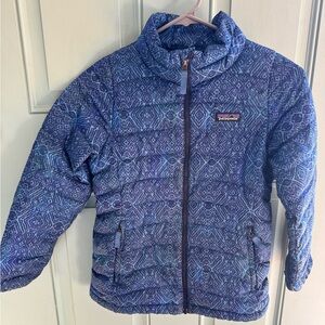 Patagonia Kids Geometric Blue Puffer Jacket